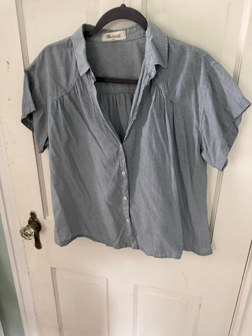 Madewell Light Blue Pinstripe Button-Down Blouse